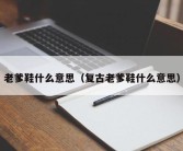 老爹鞋什么意思（复古老爹鞋什么意思）