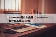 maxmara是什么品牌（maxmara是什么品牌101801）