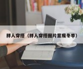 胖人穿搭（胖人穿搭图片显瘦冬季）